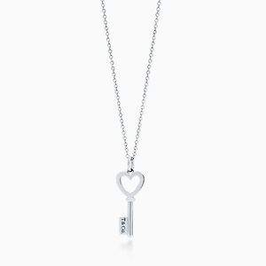 Tiffany & Co Heart Key Pendant Necklace w/ Pouch